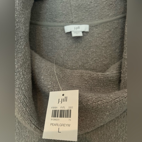 J Jill Light Gray Cowl Neck Sweater. L. NWT. - Picture 2 of 5